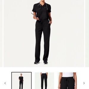 Jaanuu Black Xenos Essential Knit Waist Scrub Pants